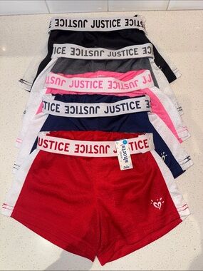 NWT and EUC justice girls shorts bundle (5 pair) size 5